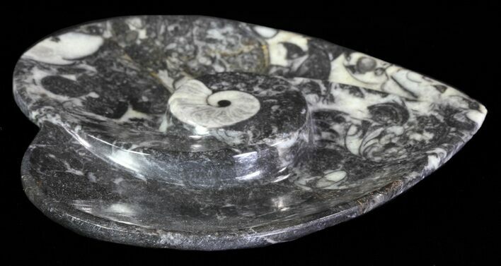Heart Shaped Fossil Goniatite Dish #61301